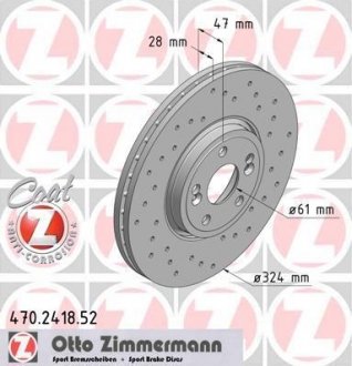 Тормозной диск ZIMMERMANN 470241852 (фото 1)