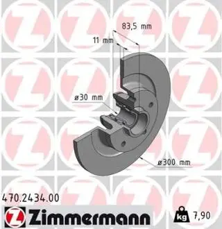 Гальмівний диск ZIMMERMANN 470243400