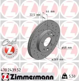Тормозной диск ZIMMERMANN 470243952