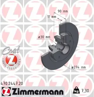 Гальмівний диск ZIMMERMANN 470244720