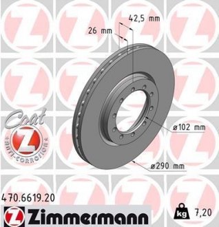 Тормозной диск ZIMMERMANN 470661920