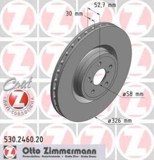 Тормозной диск ZIMMERMANN 530246020