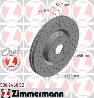 Тормозной диск ZIMMERMANN 530246052 (фото 1)