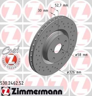 Тормозной диск ZIMMERMANN 530246252 (фото 1)