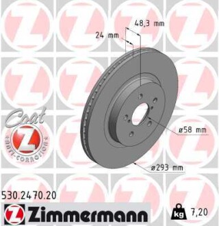 Диск гальмівний передній ZIMMERMANN 530247020