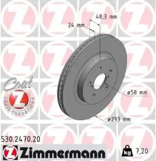 Диск тормозной передний ZIMMERMANN 530247020