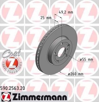 Тормозной диск ZIMMERMANN 590256320 (фото 1)