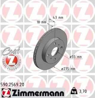 Тормозной диск ZIMMERMANN 590256920