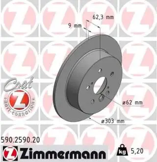 Тормозной диск ZIMMERMANN 590259020