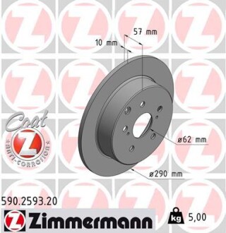 Гальмівний диск ZIMMERMANN 590259320