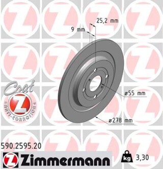 Гальмівний диск ZIMMERMANN 590259520