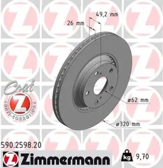 Тормозной диск ZIMMERMANN 590259820