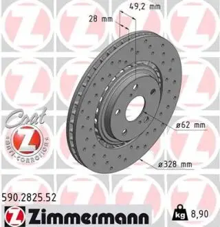 Диск тормозной ZIMMERMANN 590.2825.52