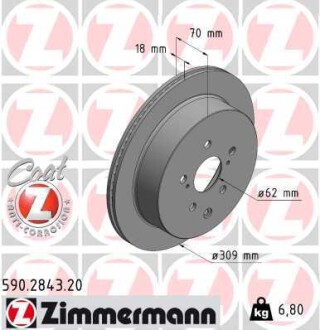 Диск тормозной ZIMMERMANN 590.2843.20