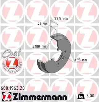 Тормозной барабан ZIMMERMANN 600196320