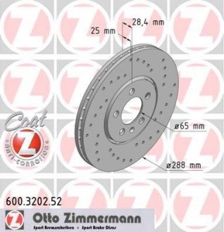 Тормозной диск ZIMMERMANN 600320252 (фото 1)
