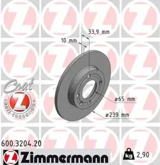 Тормозной диск ZIMMERMANN 600320420