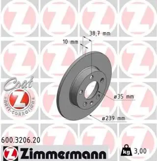 Тормозной диск ZIMMERMANN 600320620
