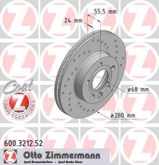 Тормозной диск ZIMMERMANN 600321252