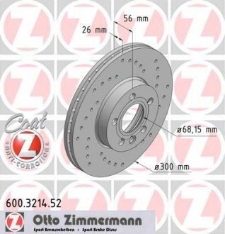 Тормозной диск ZIMMERMANN 600321452 (фото 1)