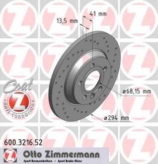 Тормозной диск ZIMMERMANN 600321652 (фото 1)
