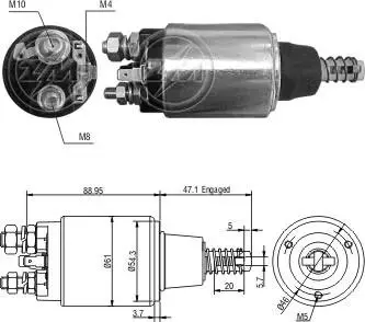 Реле втягивающего стартера ZM ZM1640