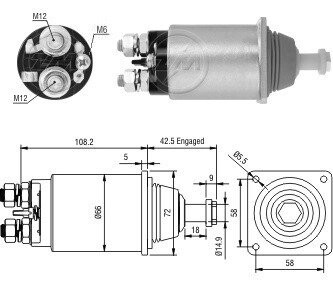 Втягивающее реле стартера ZM ZM1833