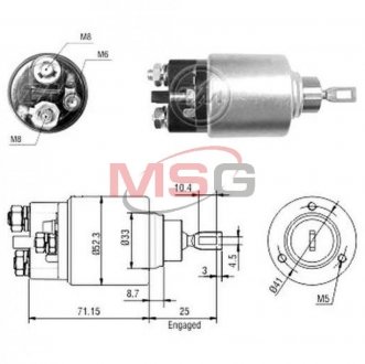 Реле втягуюче стартера ZM ZM2371