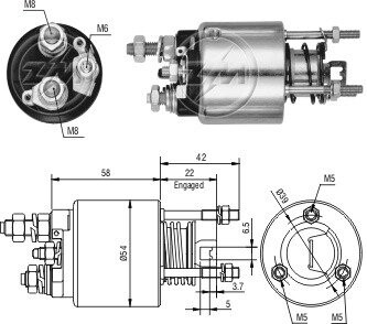 Втягивающее реле стартера ZM ZM2595