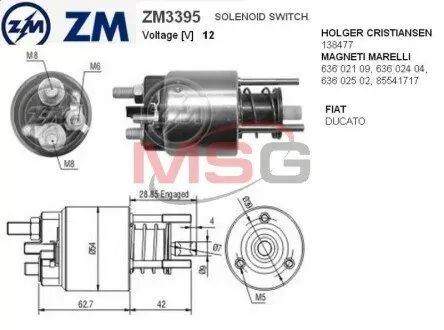 Втягуюче релє стартера ZM ZM3395