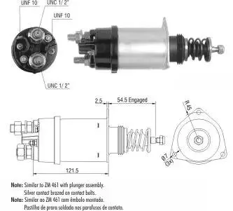 Втягивающее реле стартера ZM ZM361