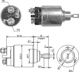 Втягивающее реле стартера ZM ZM372