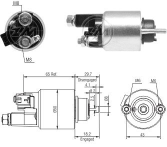 Втягивающее реле стартера ZM ZM4708