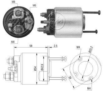 Втягивающее реле стартера ZM ZM495