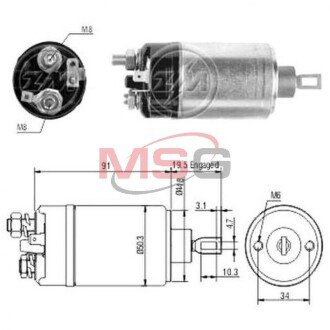 Втягивающее реле стартера ZM ZM521