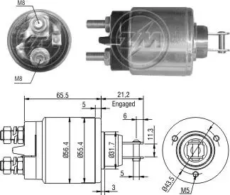 Втягивающее реле стартера ZM ZM579