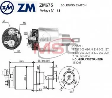 Втягивающее реле ZM ZM675