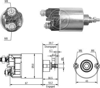 Втягивающее реле стартера ZM ZM709