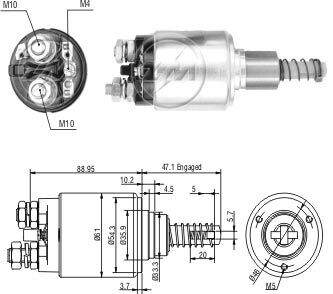 Втягивающее реле стартера ZM ZM734