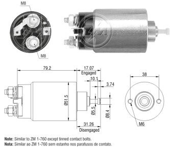 Втягуюче релє стартера ZM ZM760