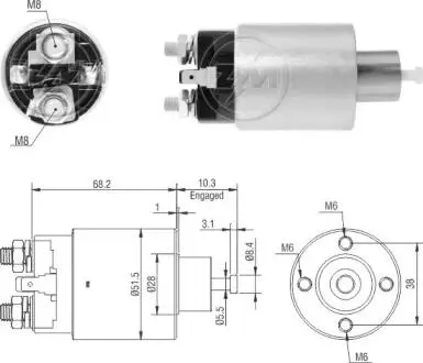 Реле втягивающего стартера ZM ZM7995