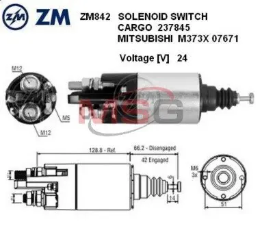 Втягуюче релє стартера ZM ZM842